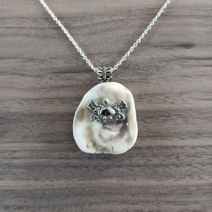 Handcrafted Oyster Shell Necklace with Crab